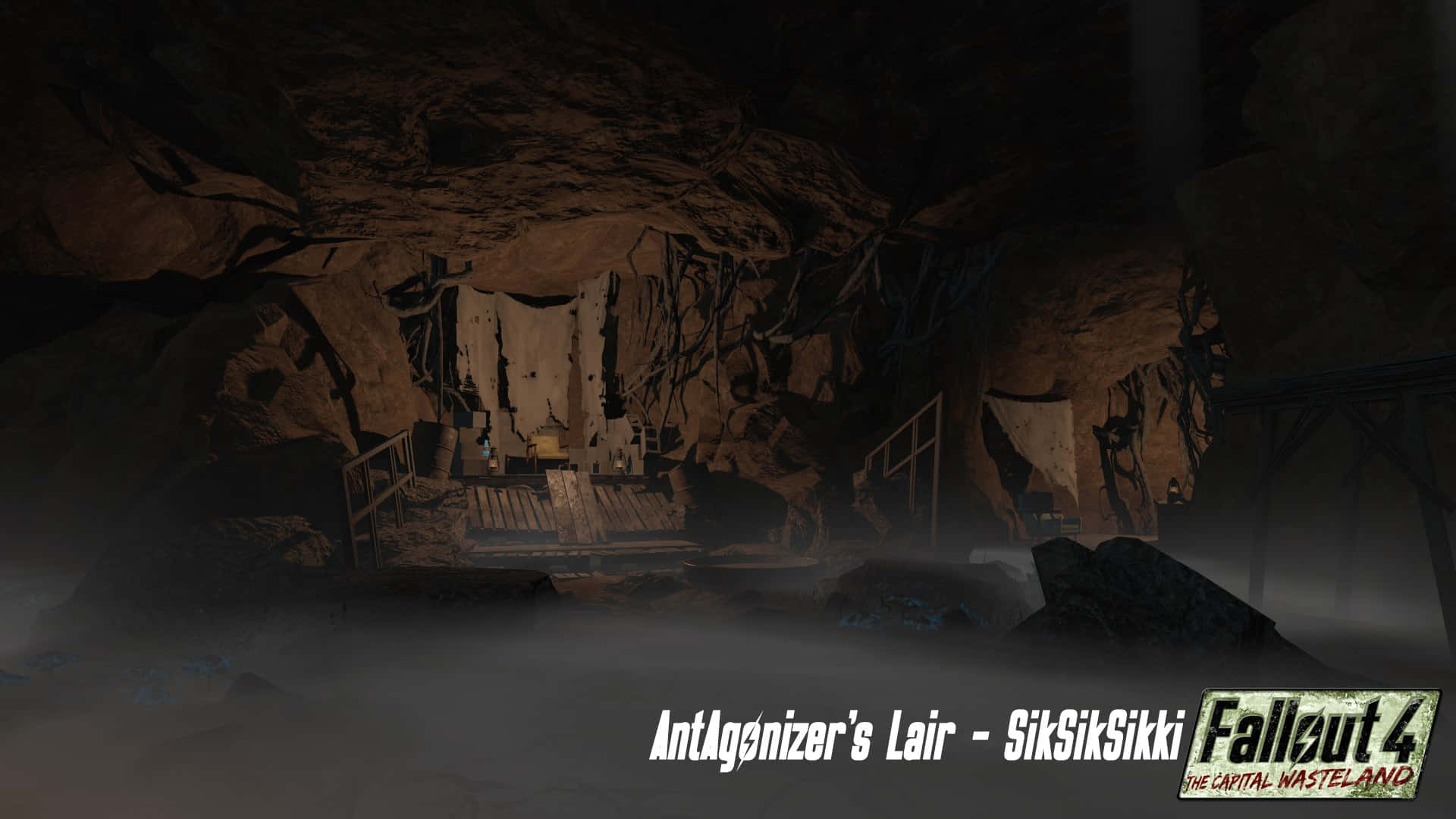 Fallout 4, The Capital Wasteland, dimly lit cave interior, Full HD Desktop Wallpaper