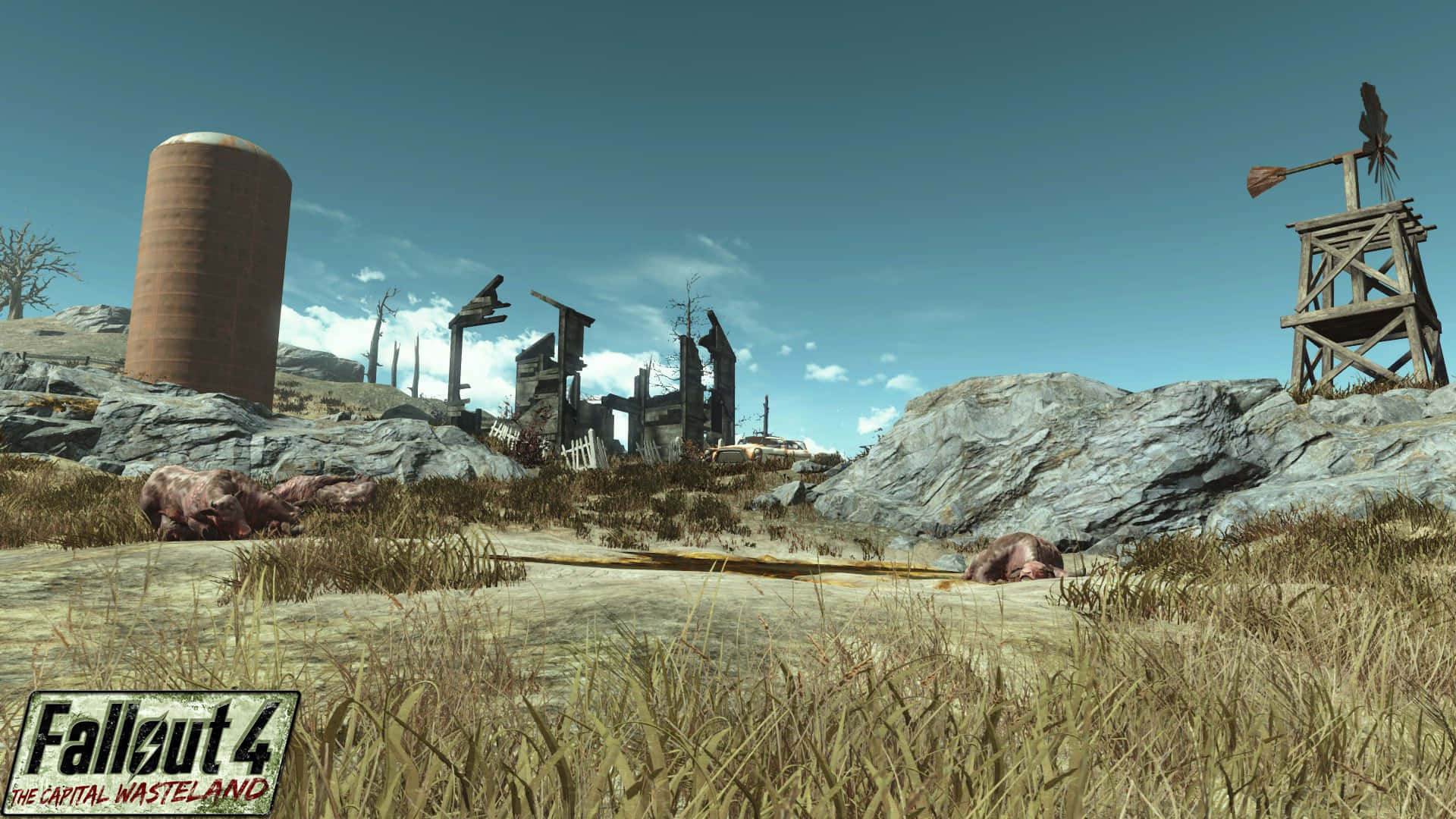 Fallout 4, The Capital Wasteland, crumbling buildings, Full HD Desktop Wallpaper