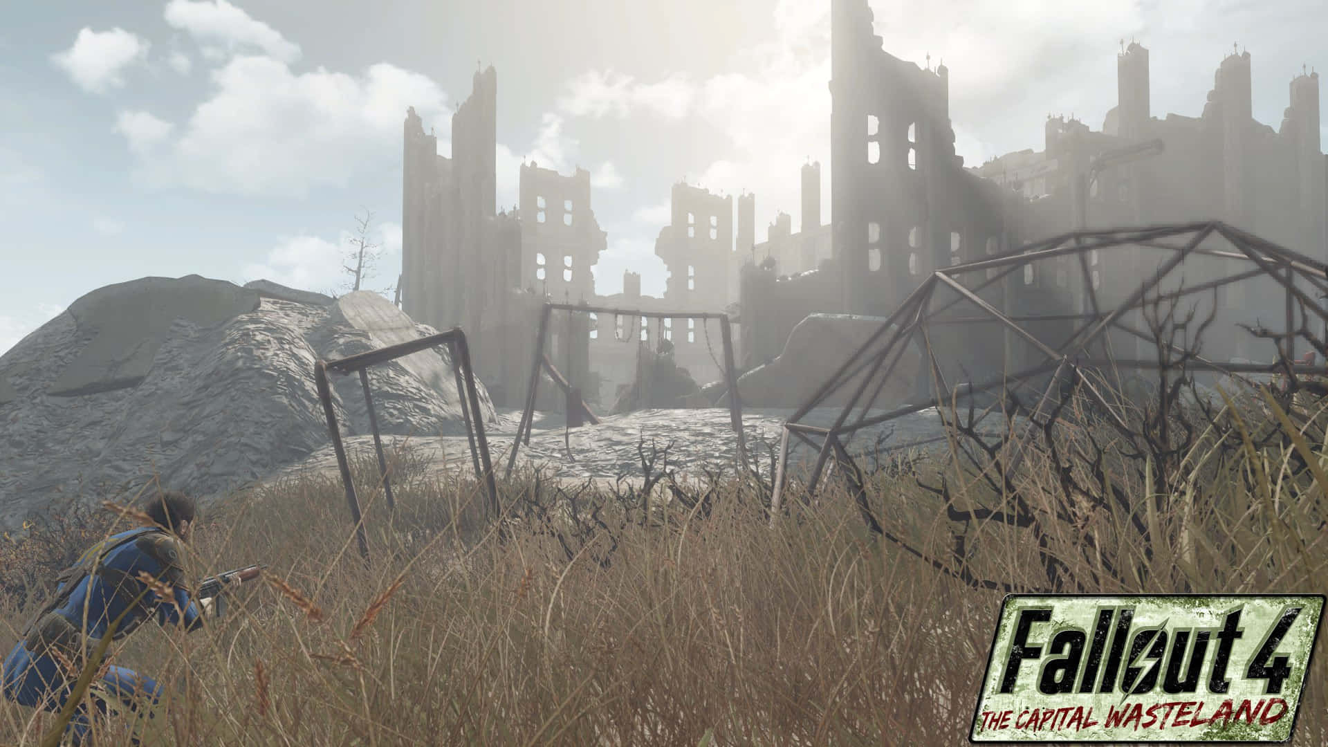 Fallout 4, The Capital Wasteland, playground equipment, Full HD Desktop Wallpaper