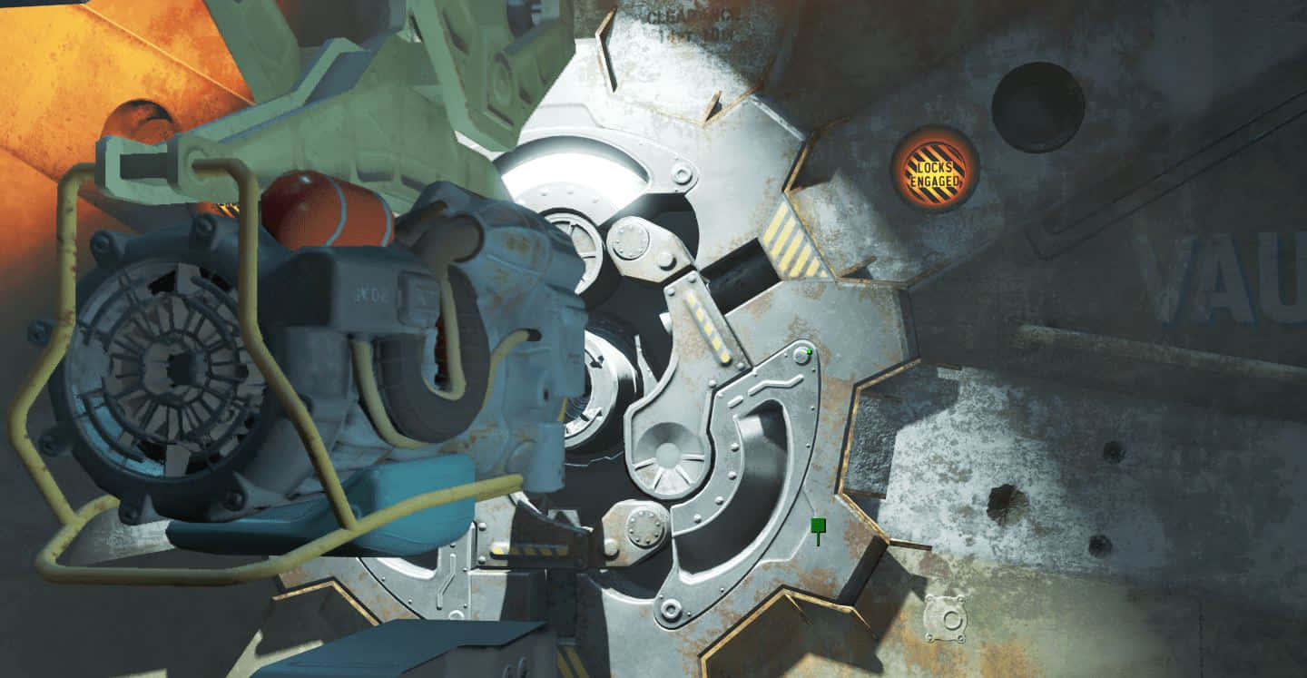 Fallout 4 Vault, rust, mechanical gears, HD Desktop Wallpaper