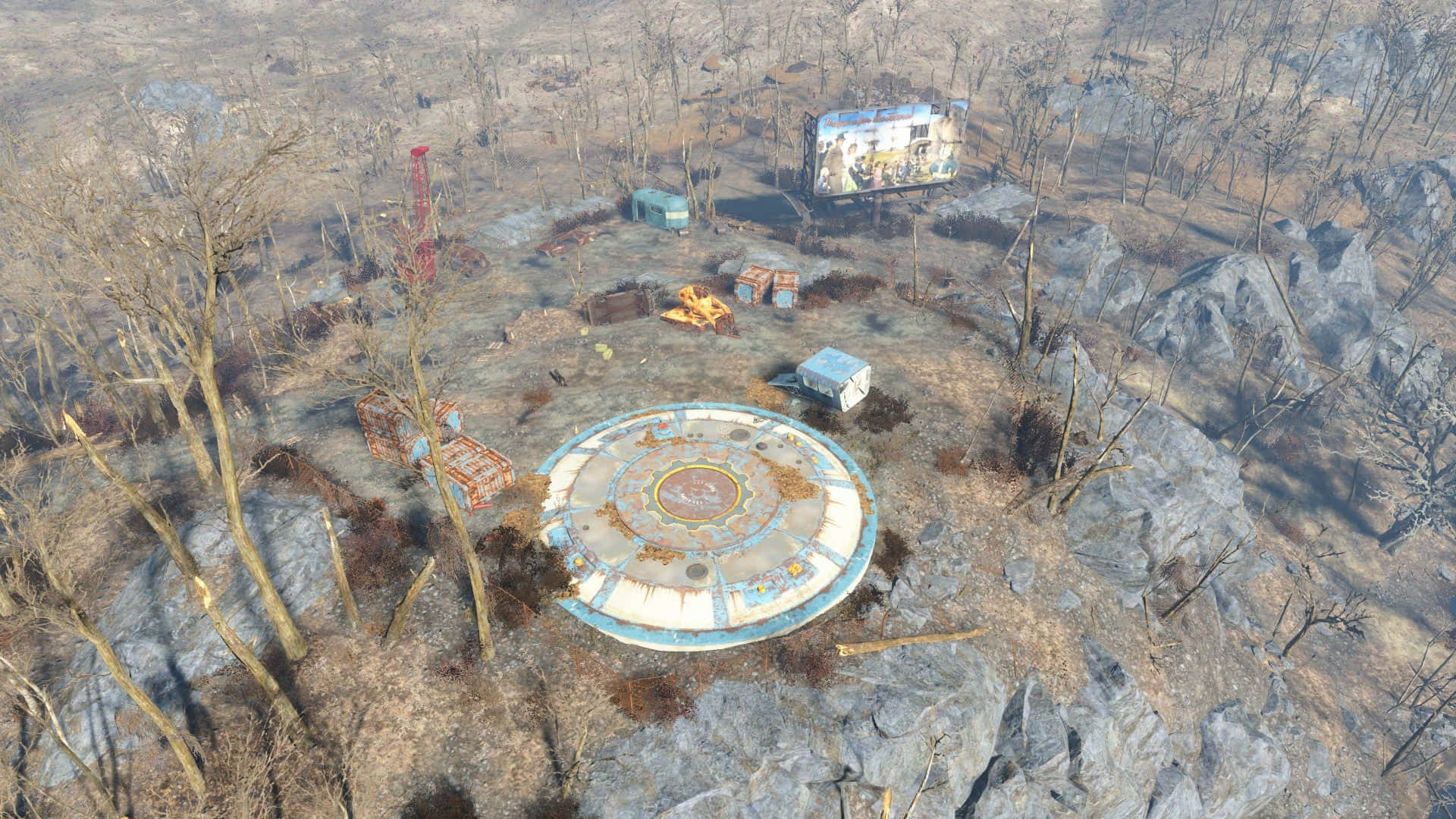 Fallout 4 Vault, circular structure, weathered structure, Full HD Desktop Wallpaper