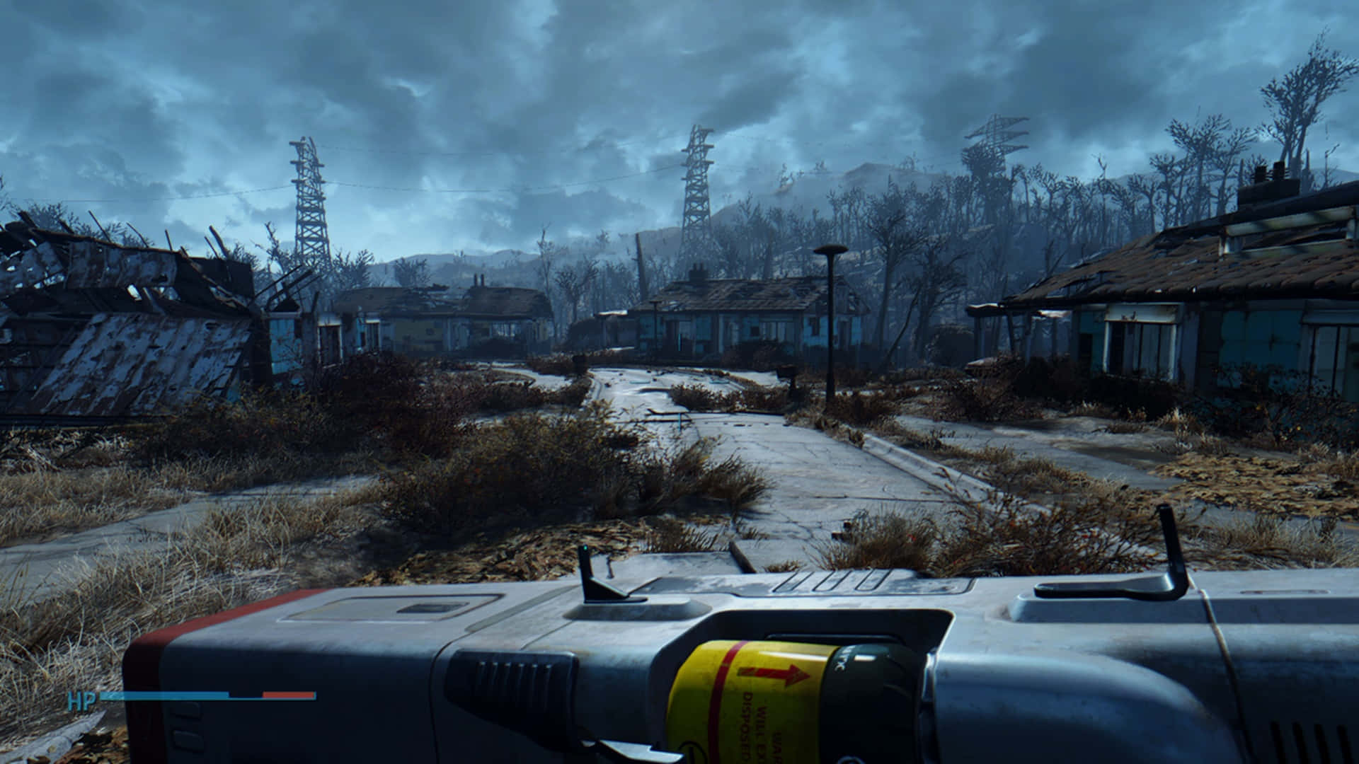 Fallout 4 Wasteland, post-apocalyptic village, ruined houses, Full HD Desktop Wallpaper