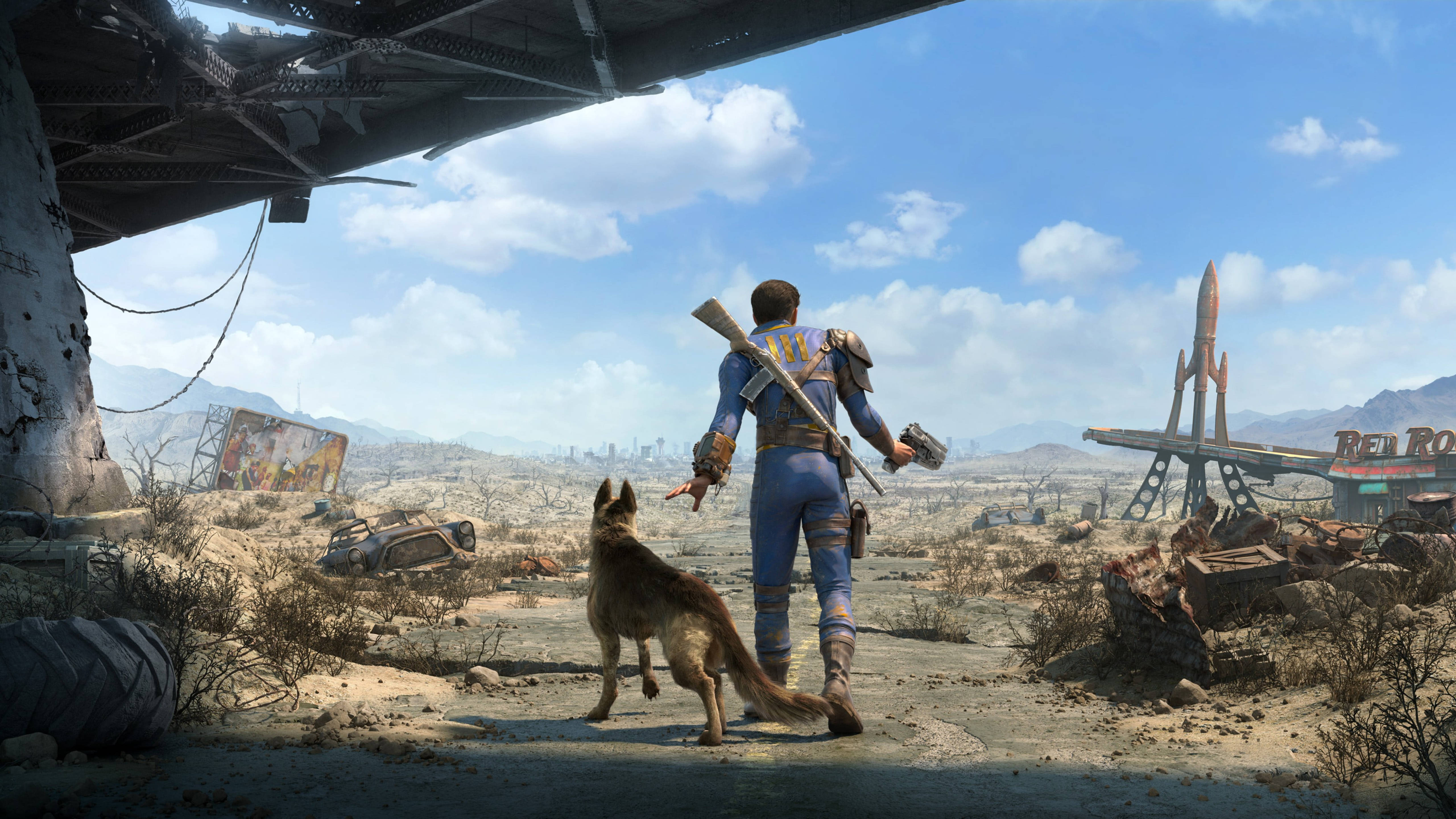 Fallout 4, lone survivor, dog, 5K Desktop Wallpaper