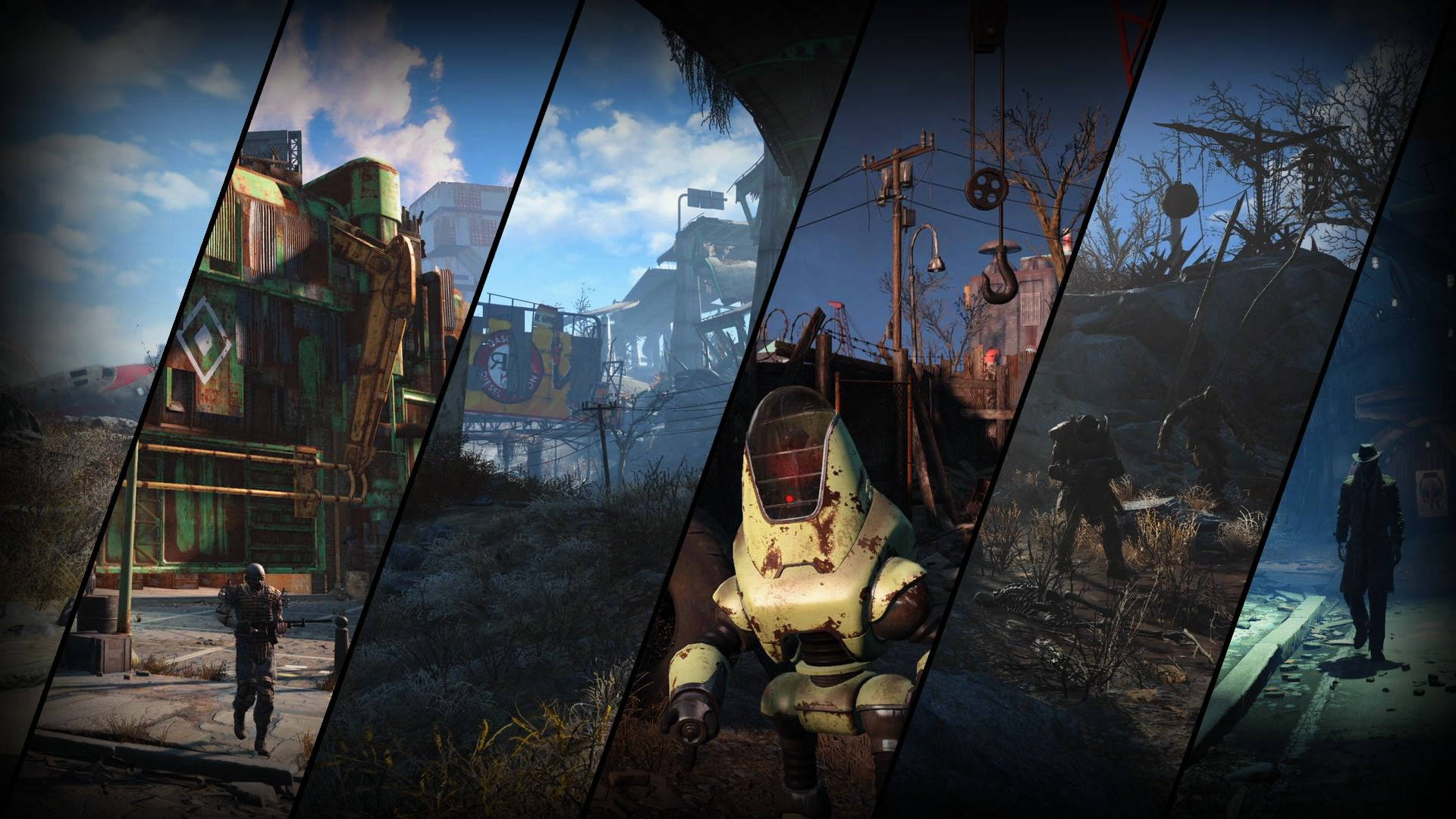 Fallout 4, post-apocalyptic wasteland, rusted buildings, Full HD Desktop Wallpaper