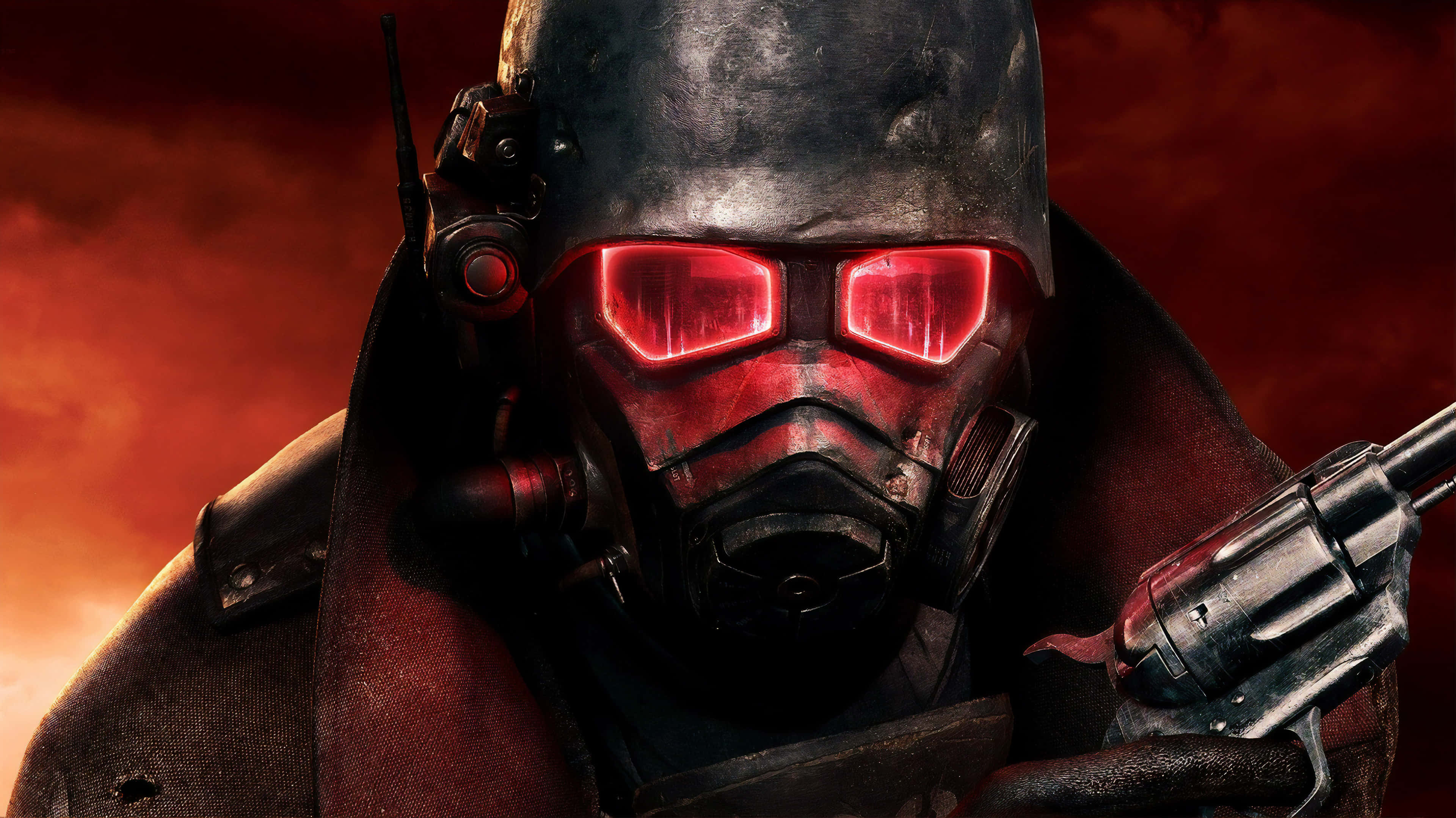 Fallout 3, 4K, glowing red visor, 4K Desktop Wallpaper