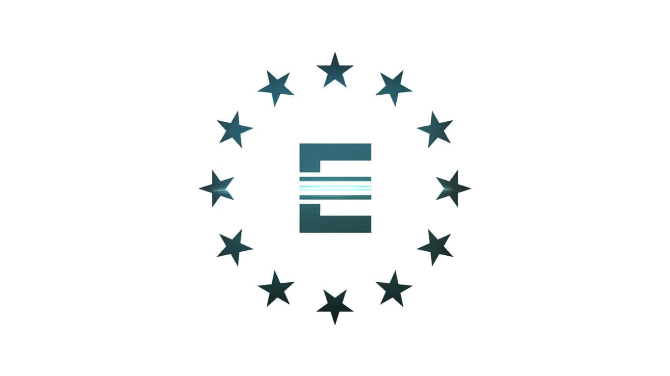 Fallout Enclave, stylized letter E, twelve dark teal stars, HD Desktop Wallpaper