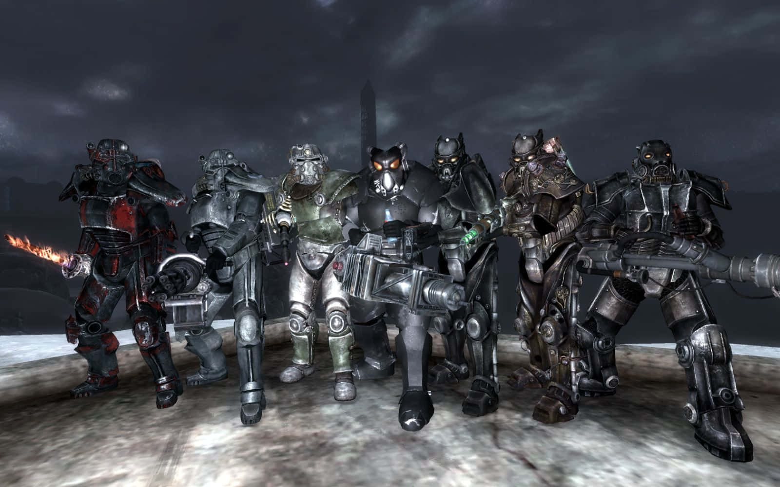 Fallout Enclave, post-apocalyptic, stormy sky, HD Desktop Wallpaper