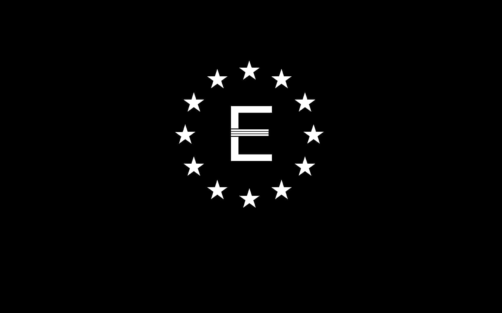 Fallout Enclave, white stylized letter E, twelve stars in a circle, HD Desktop Wallpaper
