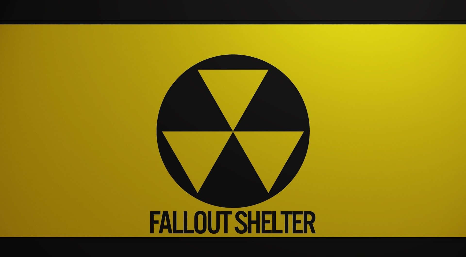 Fallout Shelter, black radiation symbol, gradient yellow background, Full HD Desktop Wallpaper