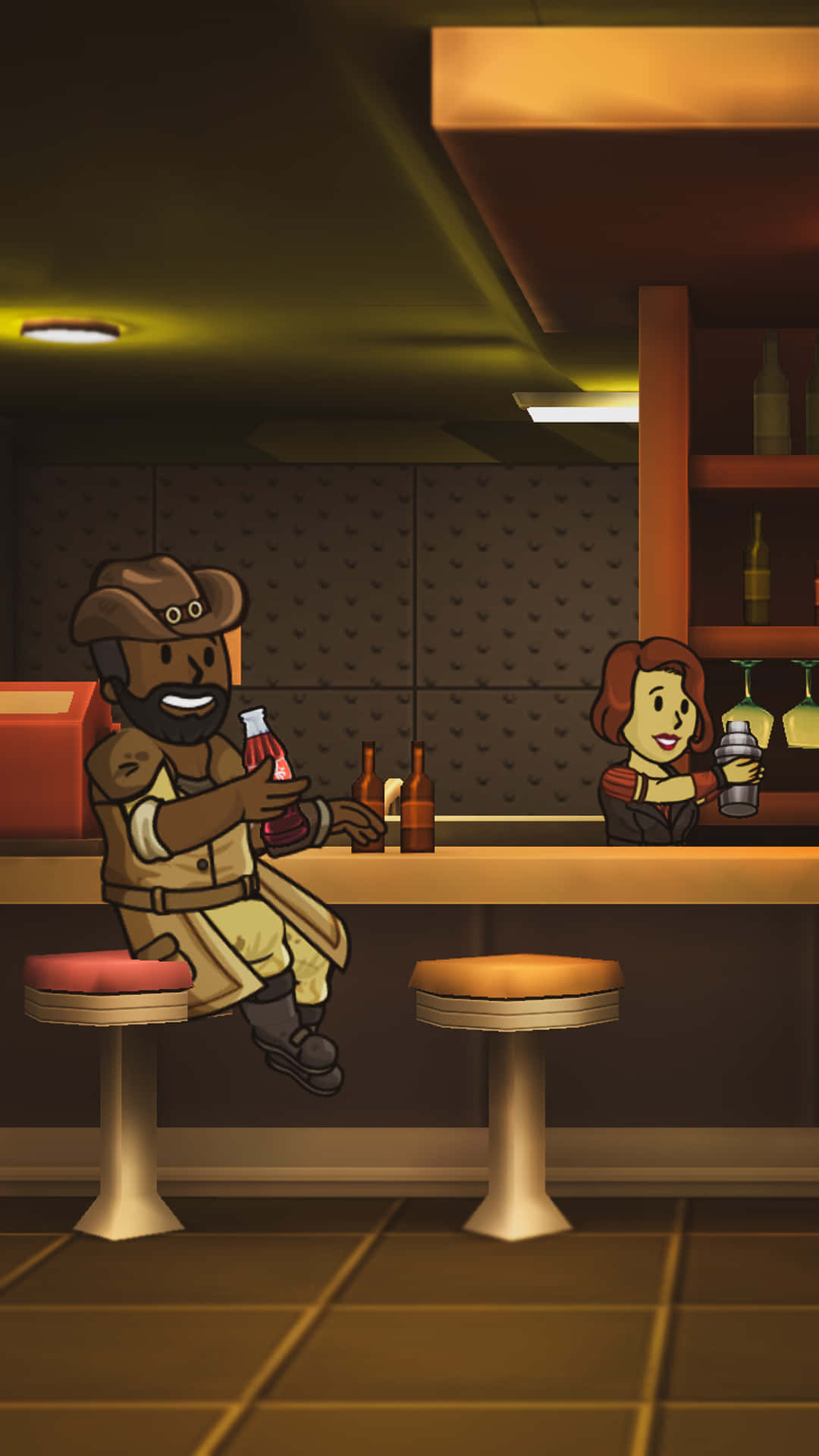 Fallout Shelter, cowboy hat, soda, Full HD Phone Wallpaper