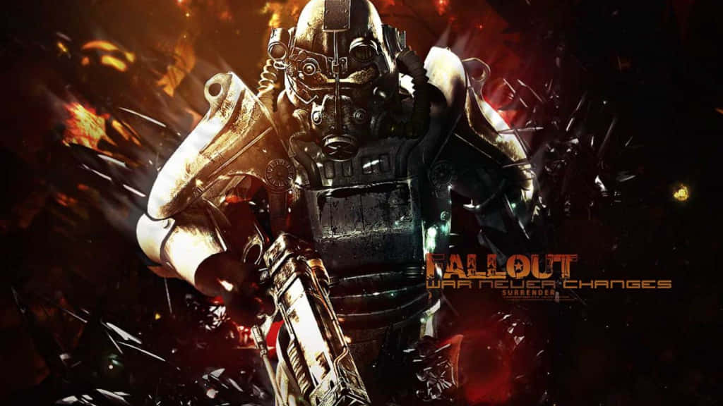 Fallout, wasteland, fiery explosions, SD Desktop Wallpaper