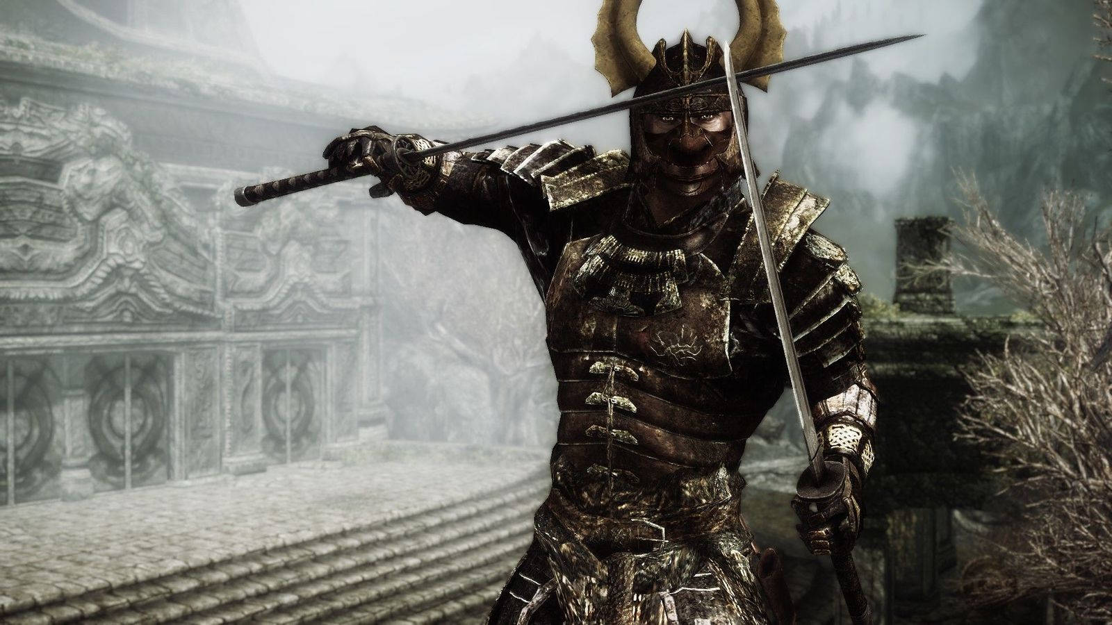 Fallout, samurai warrior, ornate dark armor, HD Desktop Wallpaper