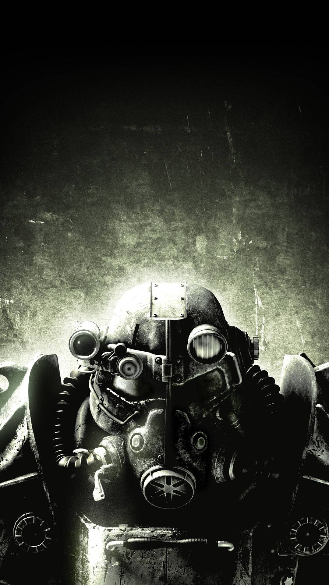 Fallout Armor, power armor helmet, eerie light, Full HD Phone Wallpaper