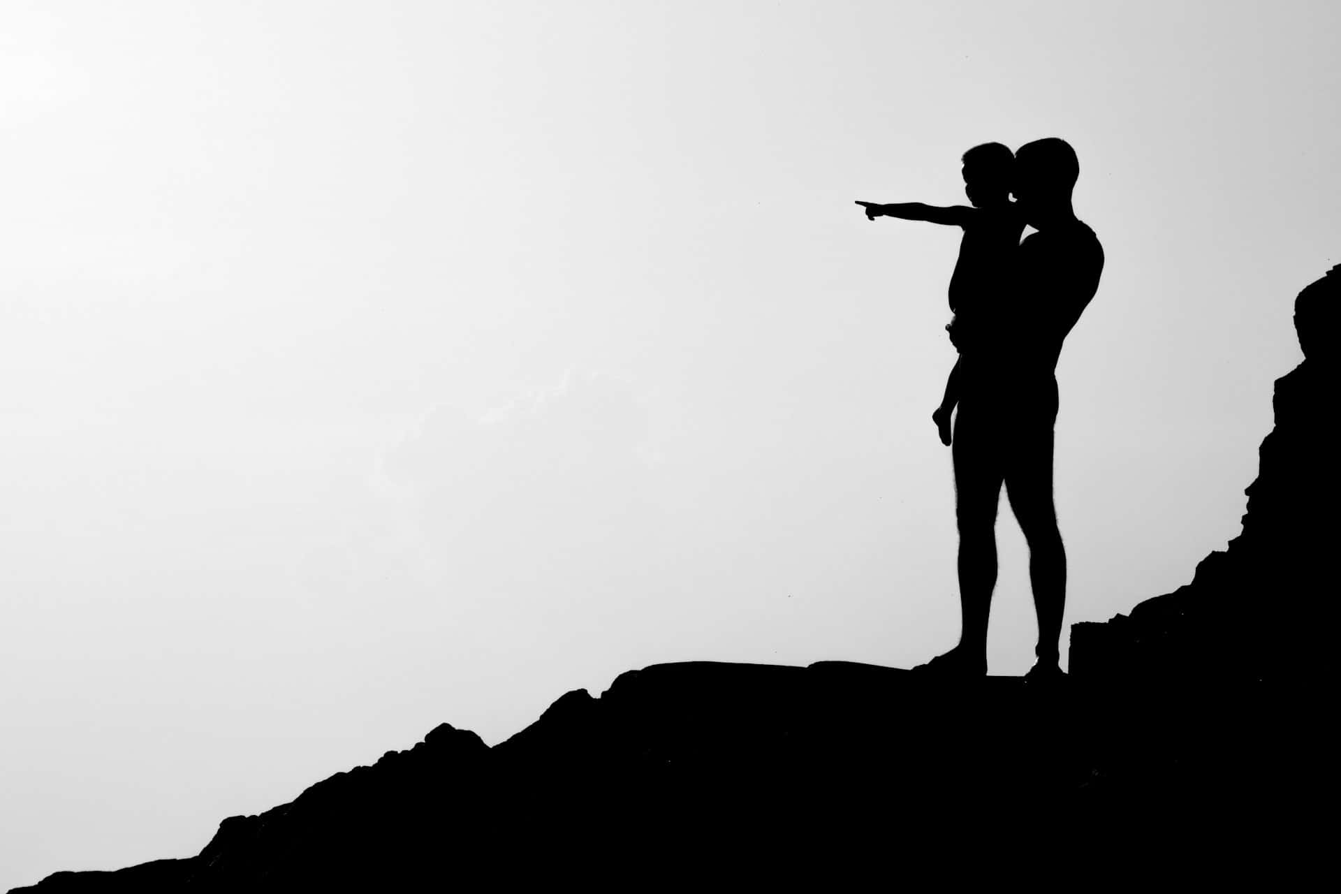 Family, horizon, cliff edge, Full HD Desktop Wallpaper