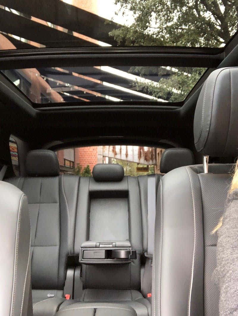 family car, panoramic sunroof, trees, SD Phone Wallpaper