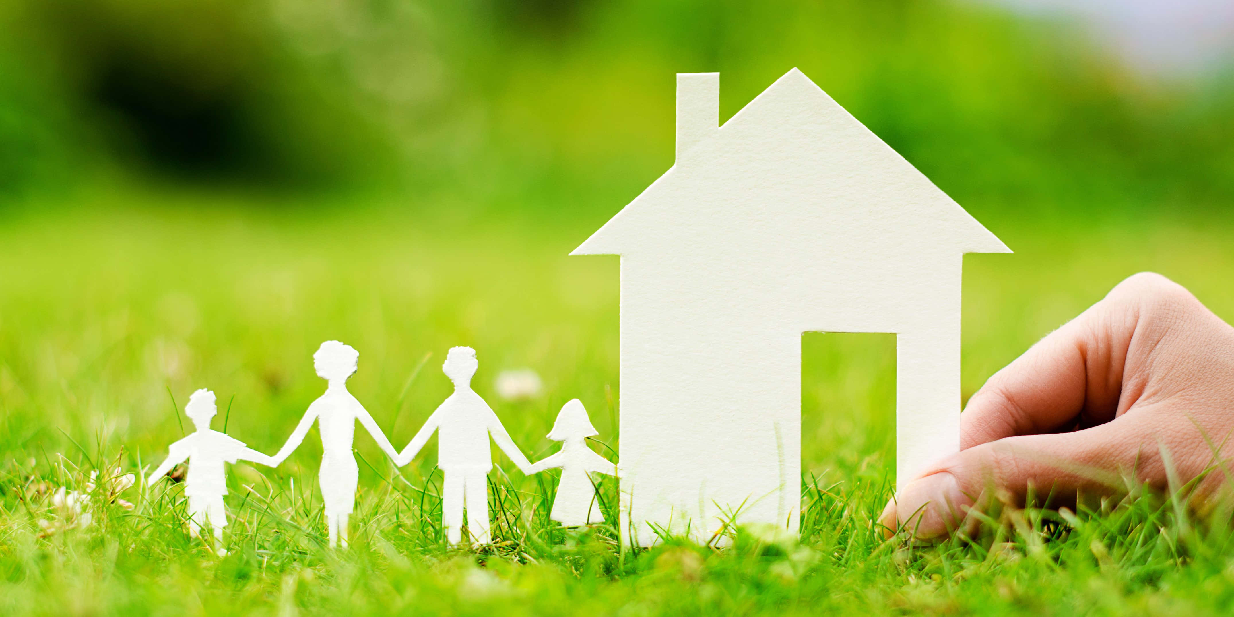 Family Day, paper house, paper family cutouts, 4K Desktop Wallpaper