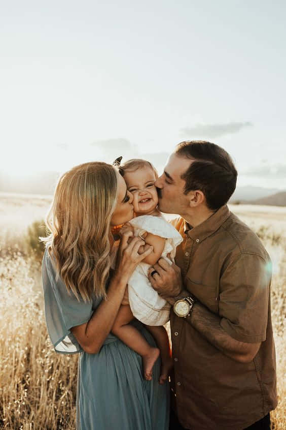 Family Portrait, boho photography, sunlit field, SD Phone Wallpaper