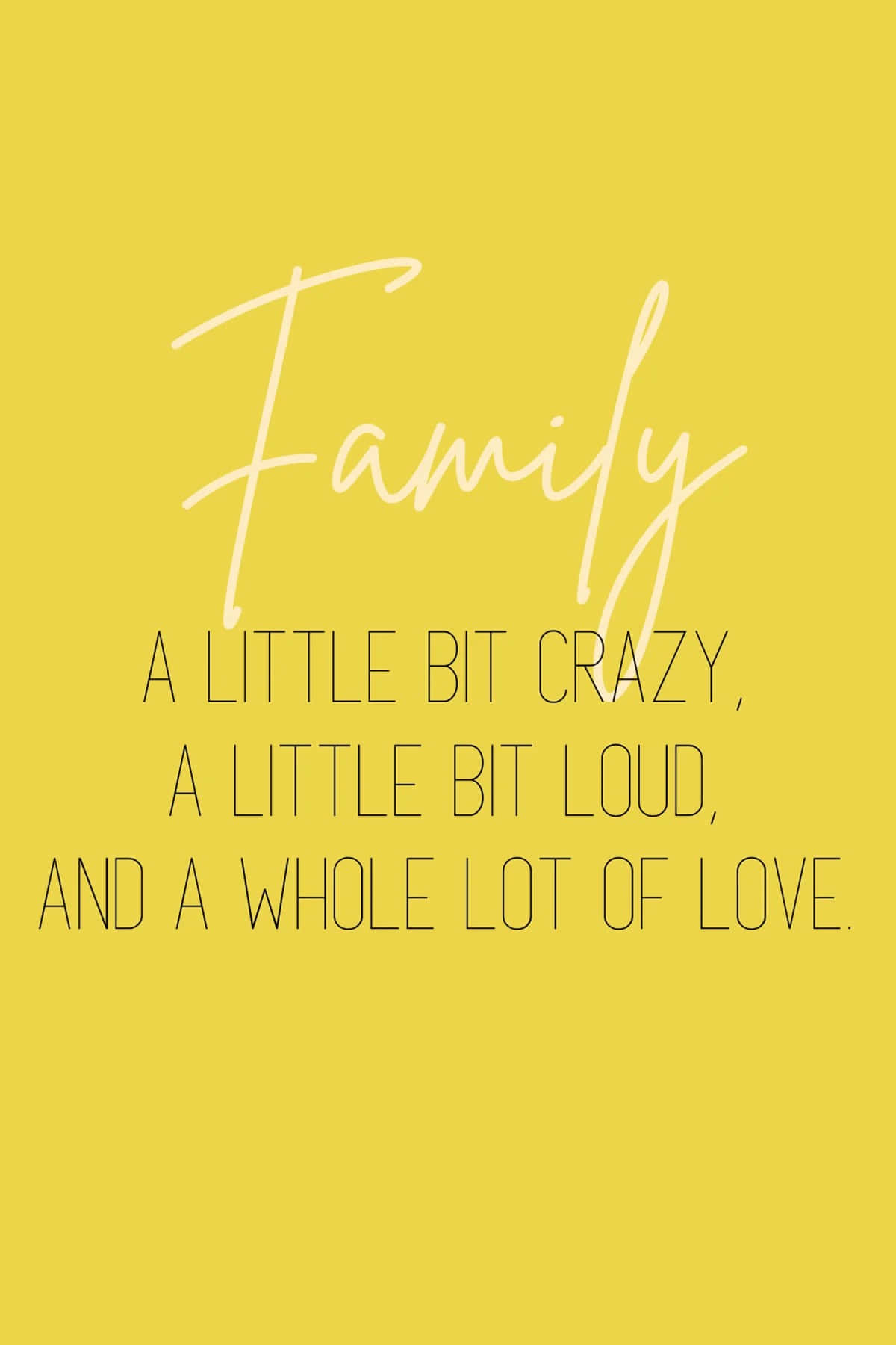Family, vibrant yellow, elegant white script, HD Phone Wallpaper