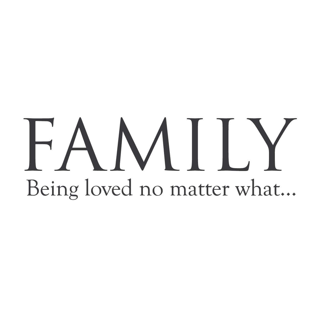 Family Loved No Matter What Quote, black serif text, italicized text, SD Desktop Wallpaper
