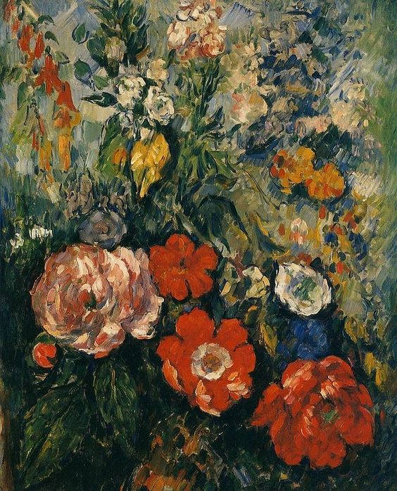 bouquet of flowers, impressionist painting, bold reds, SD Phone Wallpaper