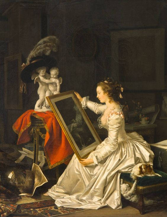 The Interesting Student 1787, white gown, dimly lit, SD Phone Wallpaper