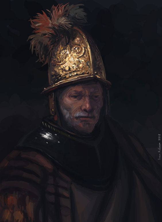 The Man With Golden Helmet, golden helmet, feather plume, SD Phone Wallpaper