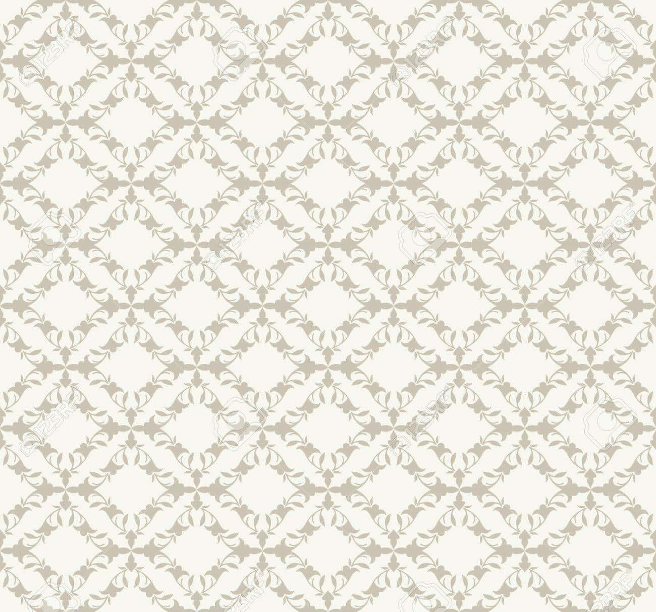 beige, white, floral pattern, HD Desktop Wallpaper