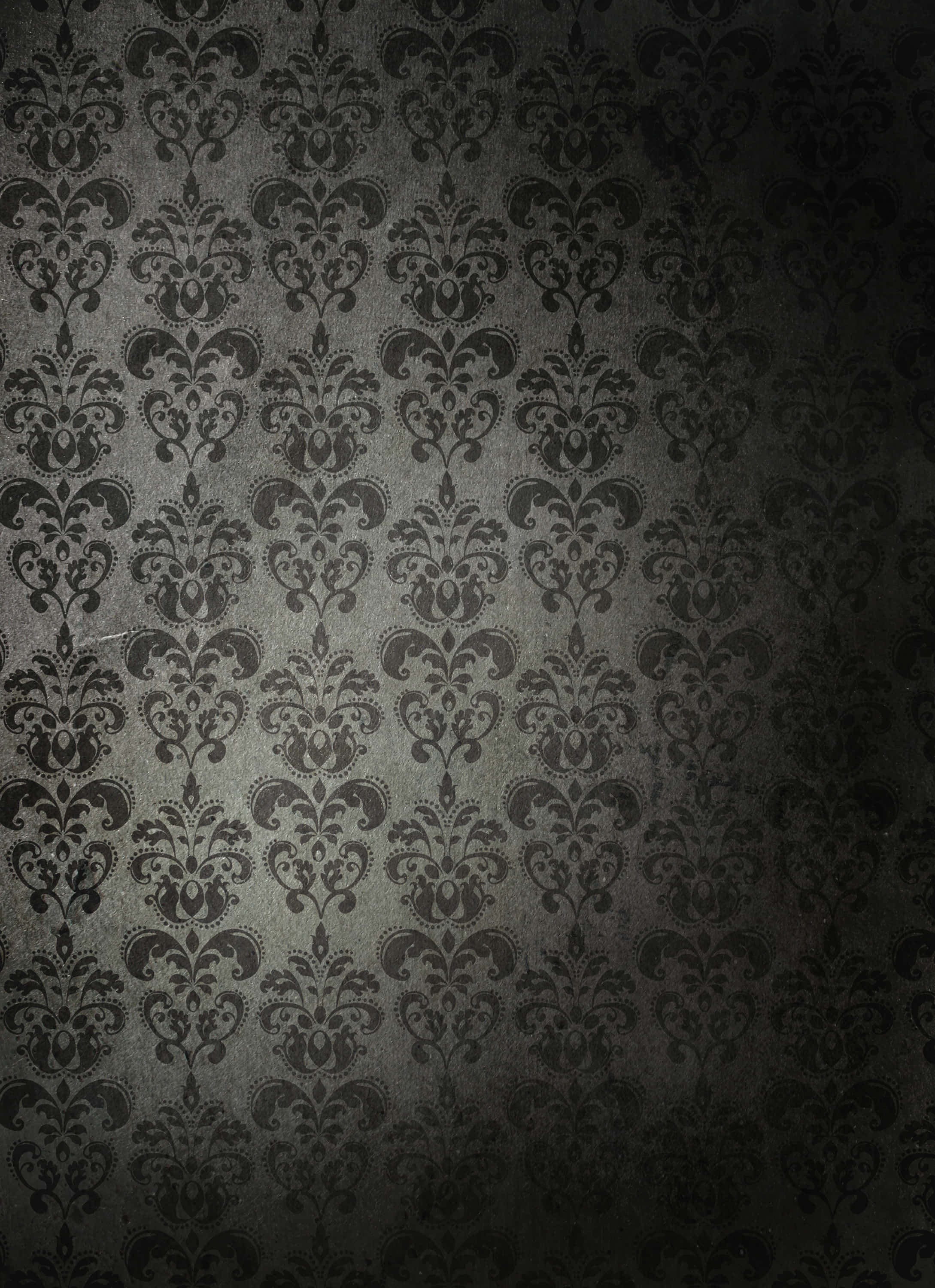 dark gray, damask, intricate floral patterns, 2K Phone Wallpaper
