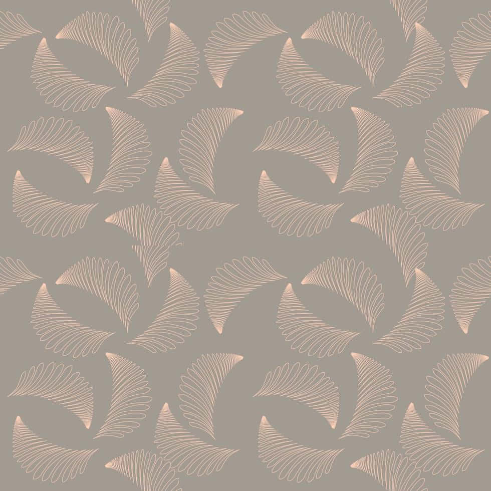Fancy, repeating leaf motifs, soft peach, SD Desktop Wallpaper