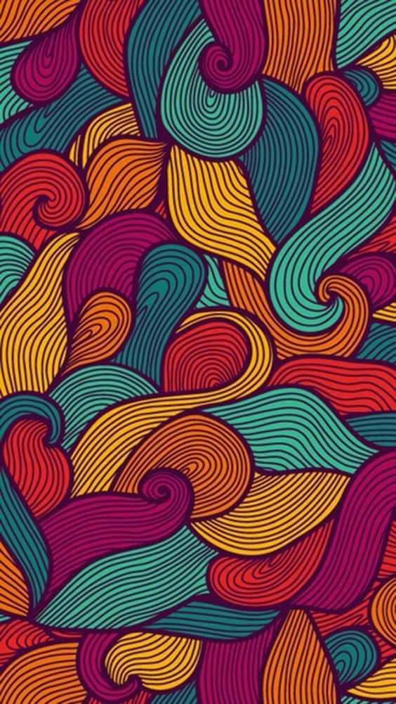 Fancy, colorful, curved, SD Phone Wallpaper