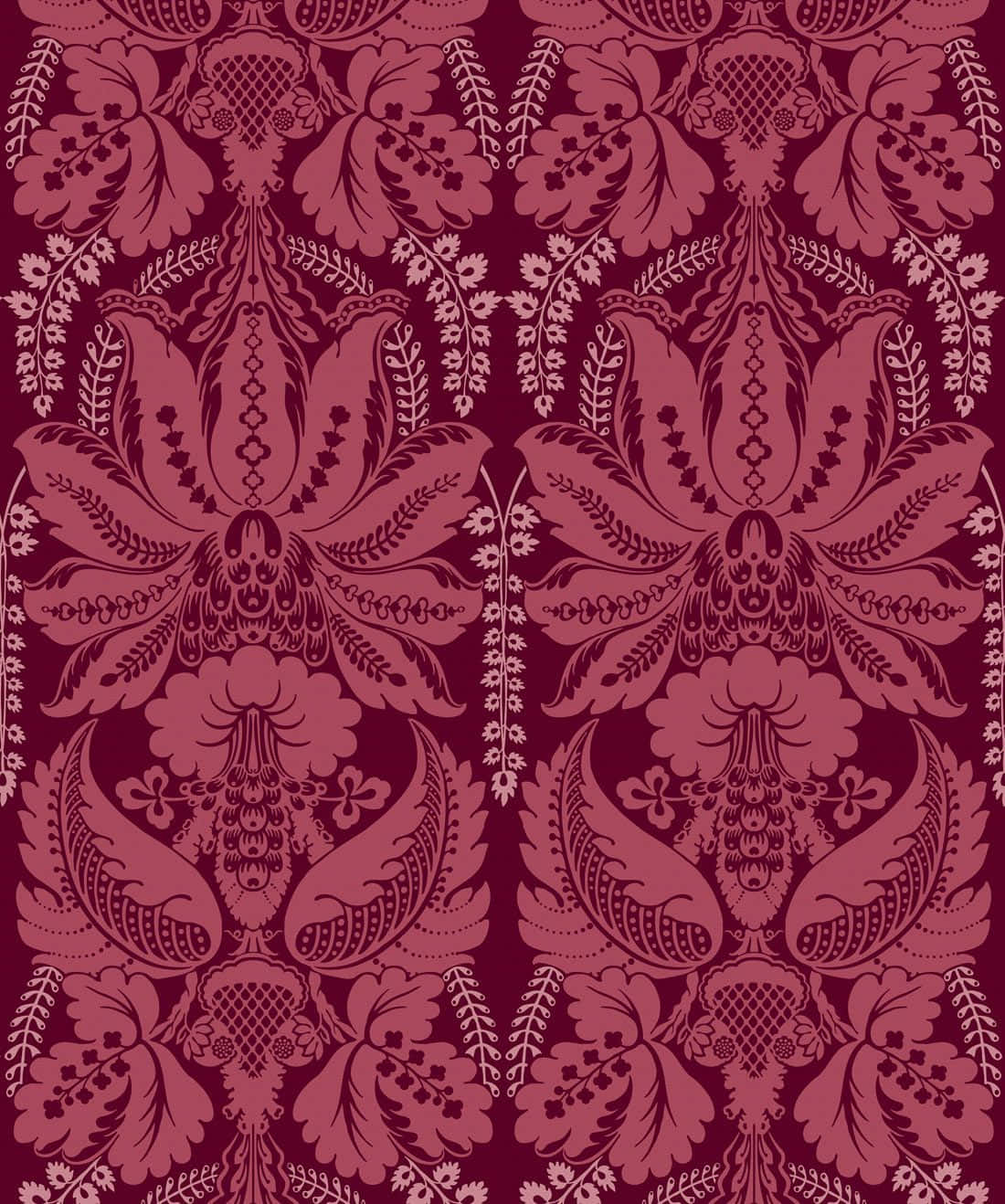 damask, floral motifs, burgundy, HD Phone Wallpaper