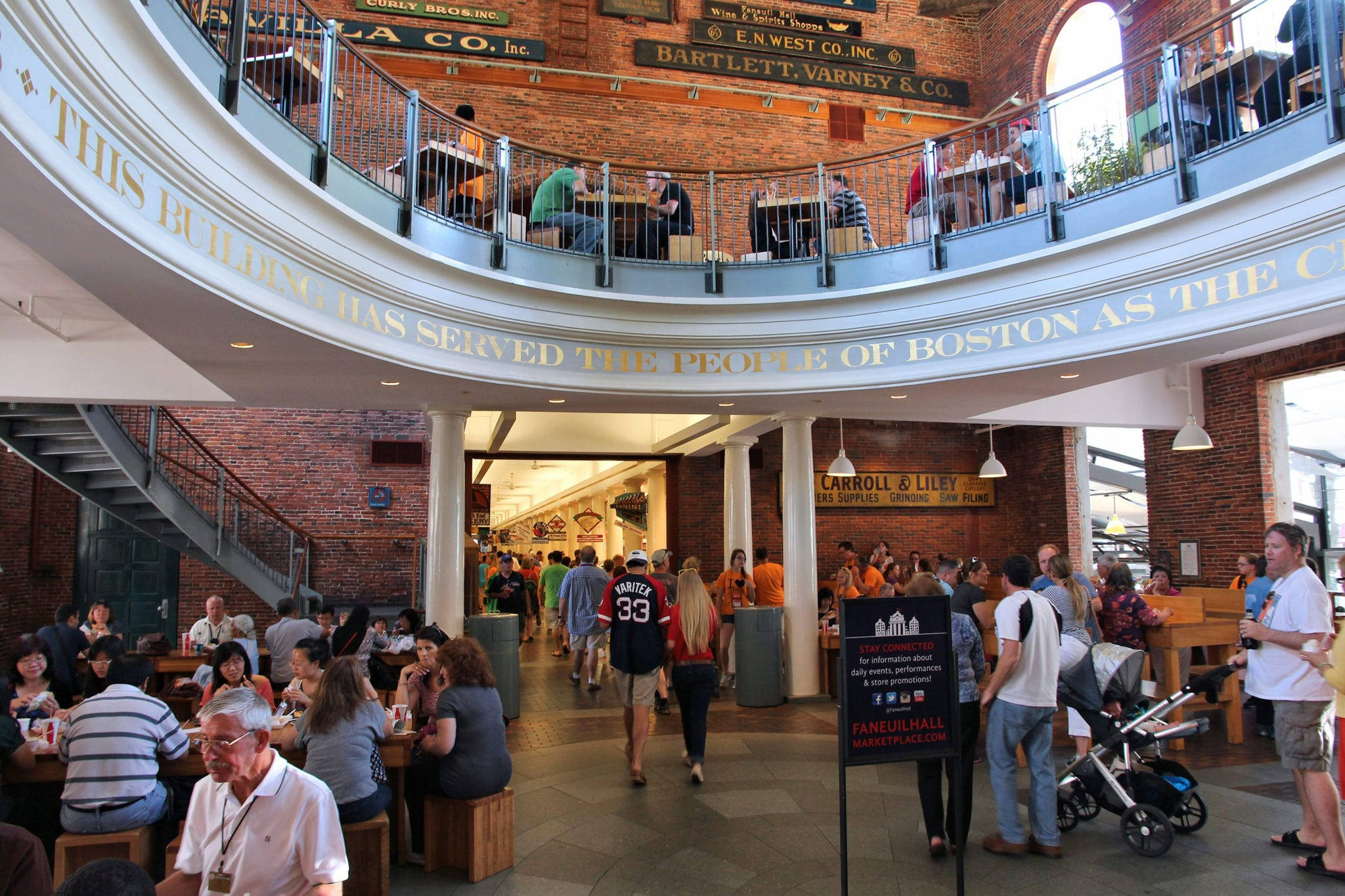 Faneuil Hall, multi-level brick market hall, arched ceilings, Full HD Desktop Wallpaper