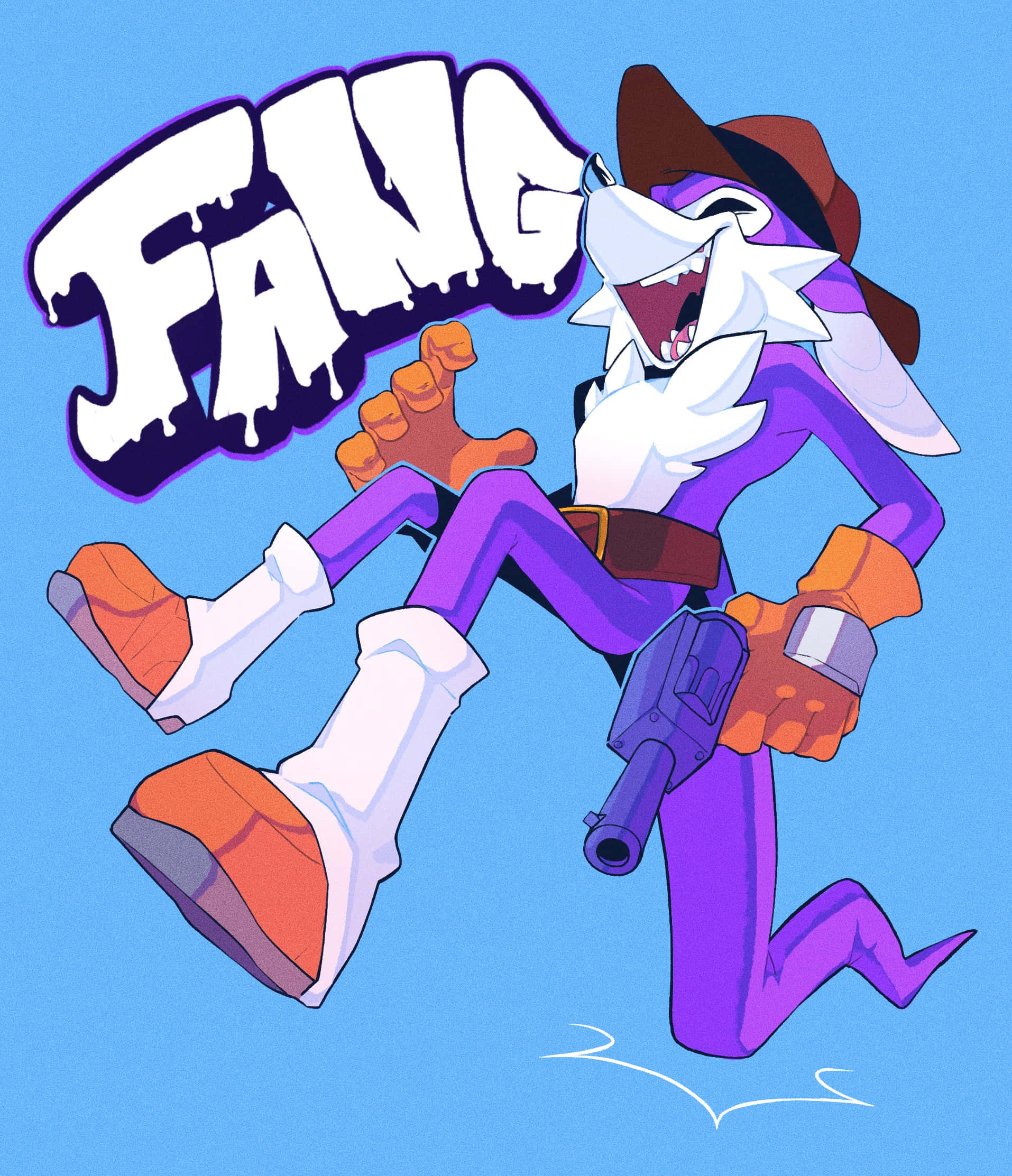 Fang The Sniper, cowboy hat, purple suit, Full HD Phone Wallpaper