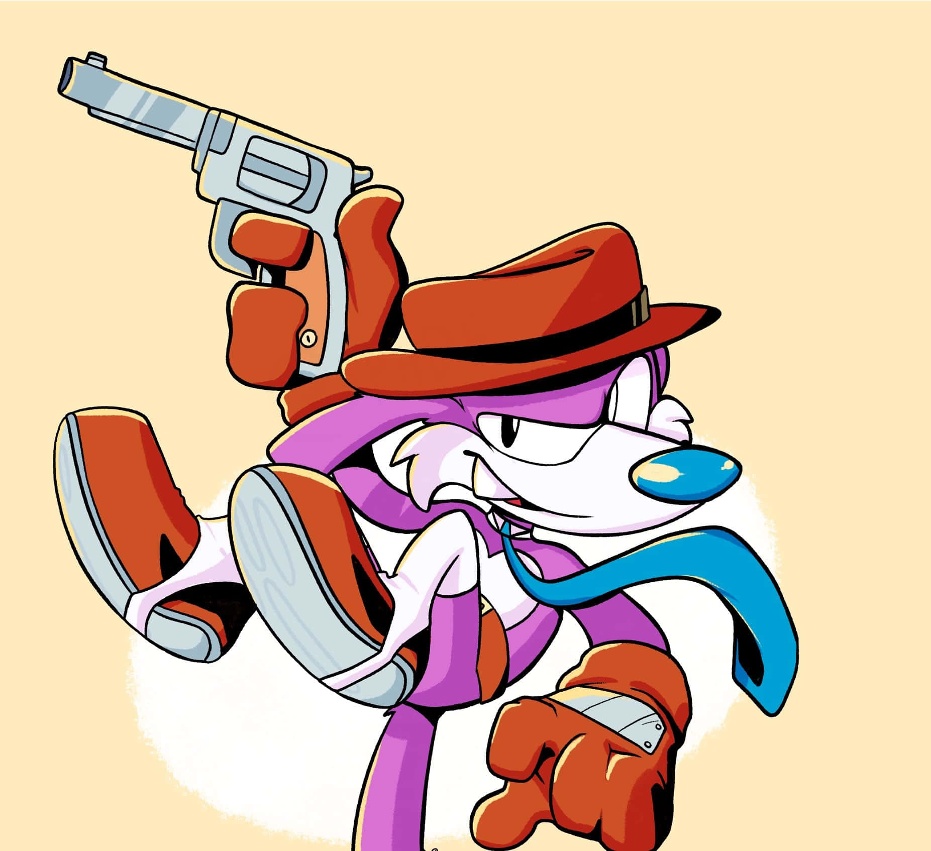 Fang The Sniper, red fedora, purple suit, HD Desktop Wallpaper