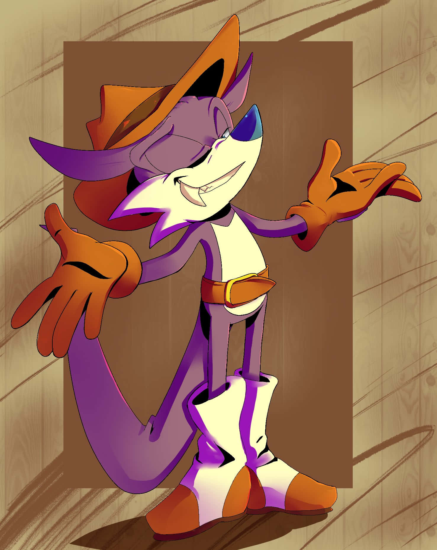Fang The Sniper, purple anthropomorphic fox, cowboy hat, HD Phone Wallpaper