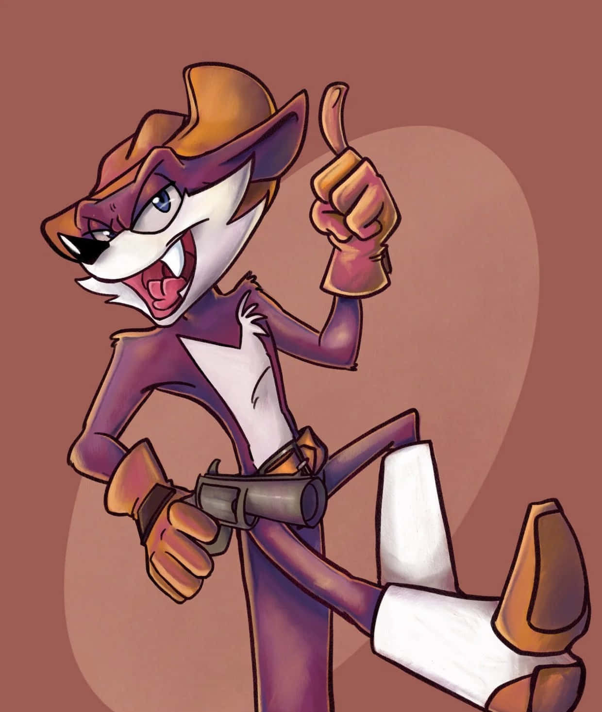 Fang The Sniper, purple fox, cowboy hat, HD Phone Wallpaper