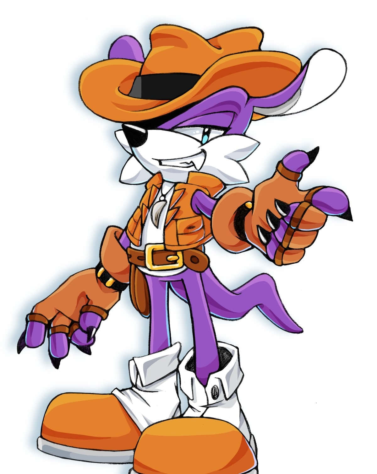 Fang The Sniper, purple fox, orange cowboy hat, HD Phone Wallpaper