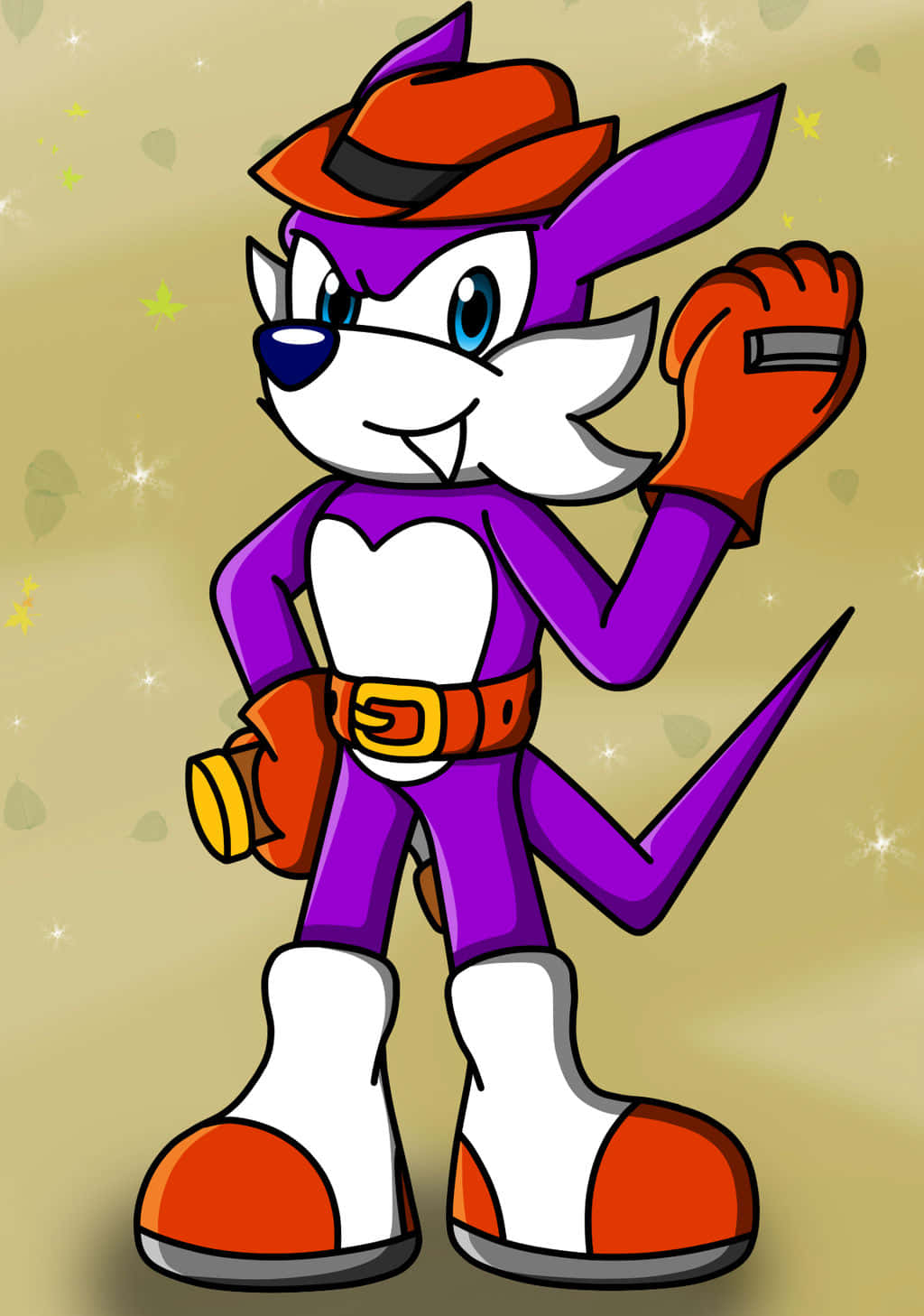 Fang The Sniper, purple anthropomorphic fox, red hat, HD Phone Wallpaper