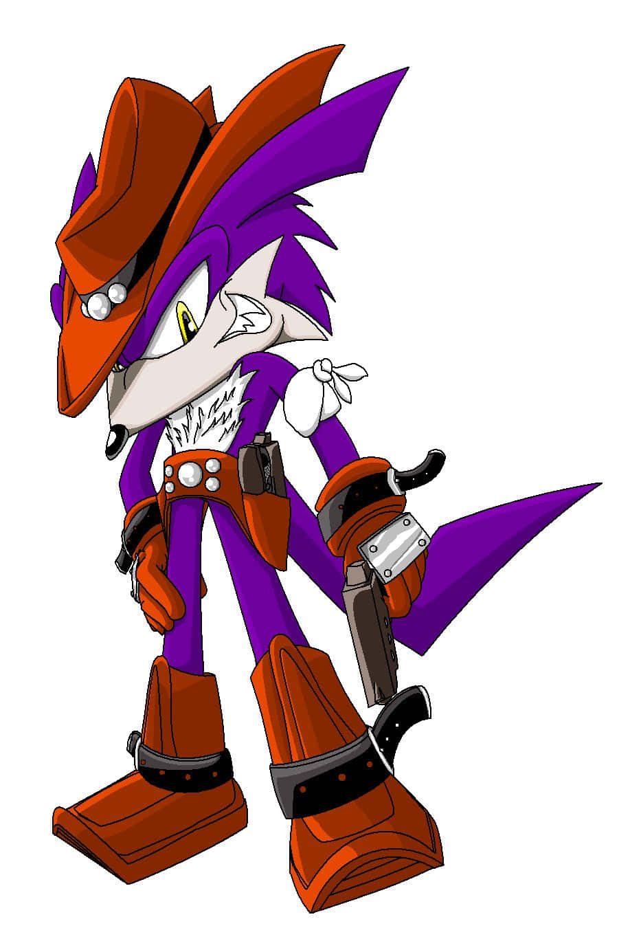 Fang The Sniper, purple anthropomorphic fox, cowboy hat, HD Phone Wallpaper