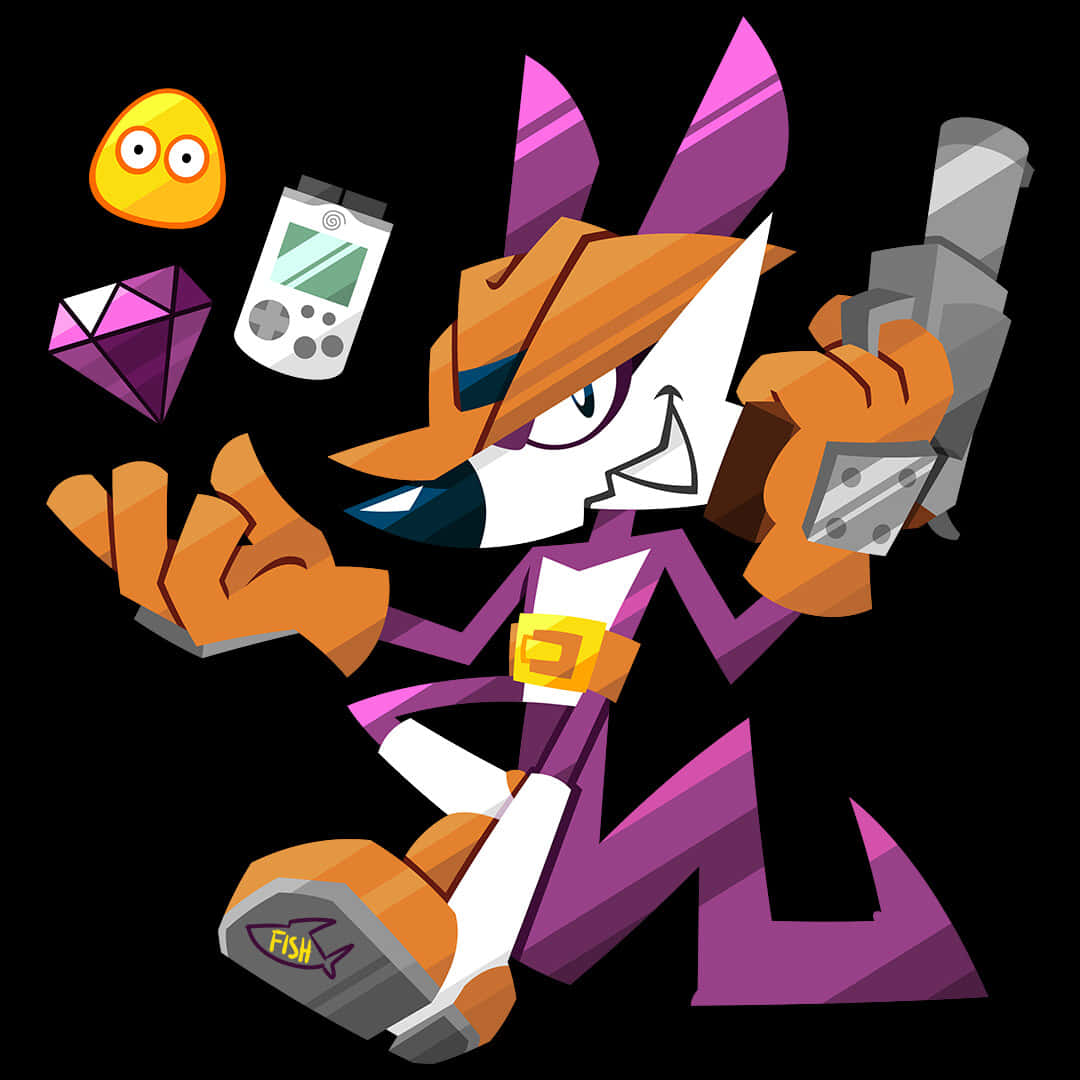 Fang The Sniper, orange fox, purple suit, SD Desktop Wallpaper