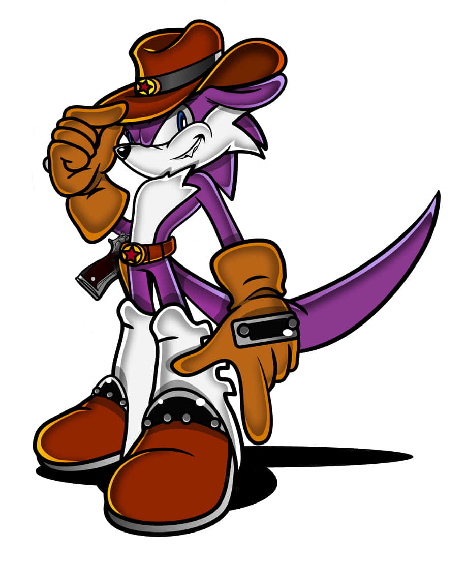 Fang The Sniper, purple anthropomorphic fox, cowboy gear, SD Phone Wallpaper