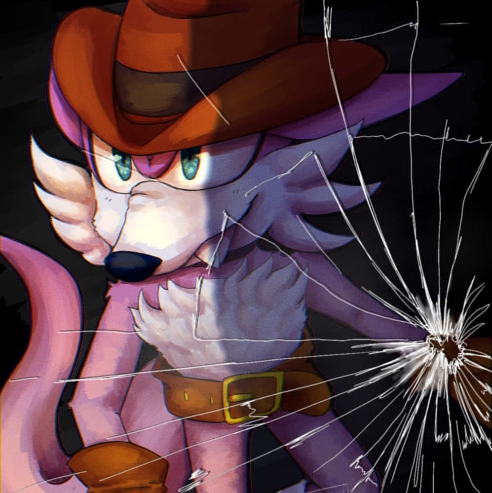 Fang The Sniper, purple anthropomorphic fox, brown cowboy hat, SD Phone Wallpaper