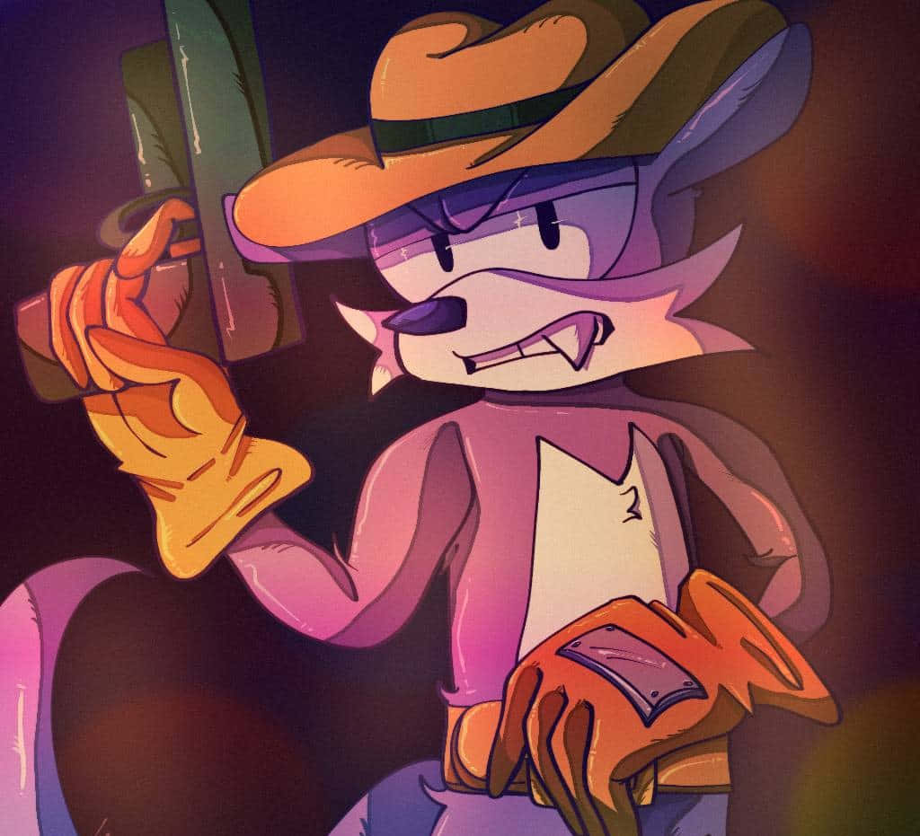 Fang The Sniper, purple anthropomorphic fox, cowboy hat, SD Desktop Wallpaper