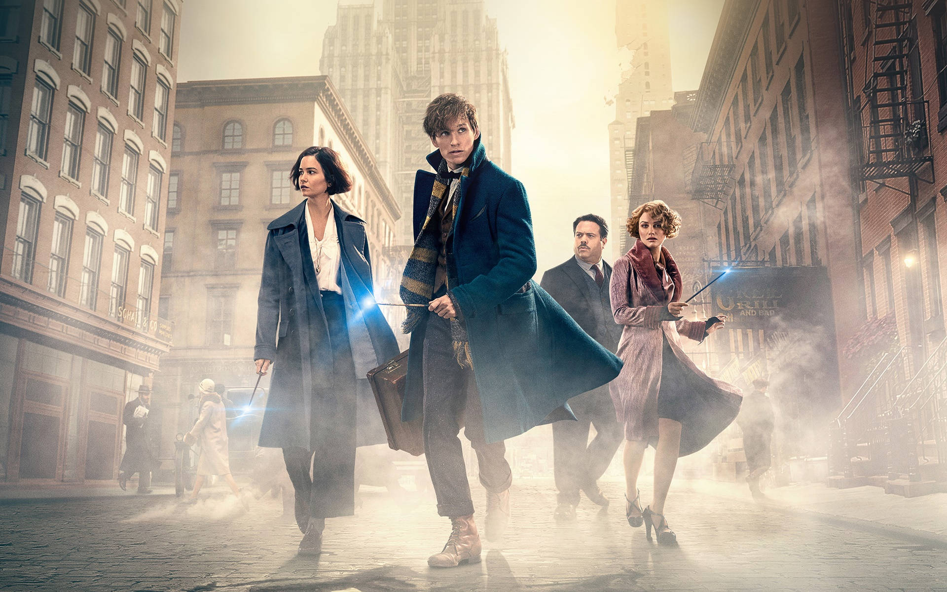 Fantastic Beasts And Where To Find Them, wands, glowing spells, Full HD Desktop Wallpaper