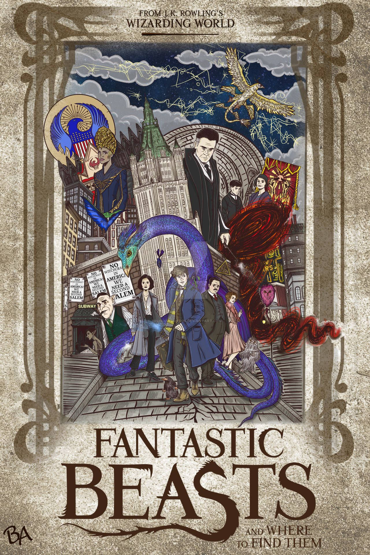 Fantastic Beasts And Where To Find Them, wizards, magical creatures, HD Phone Wallpaper