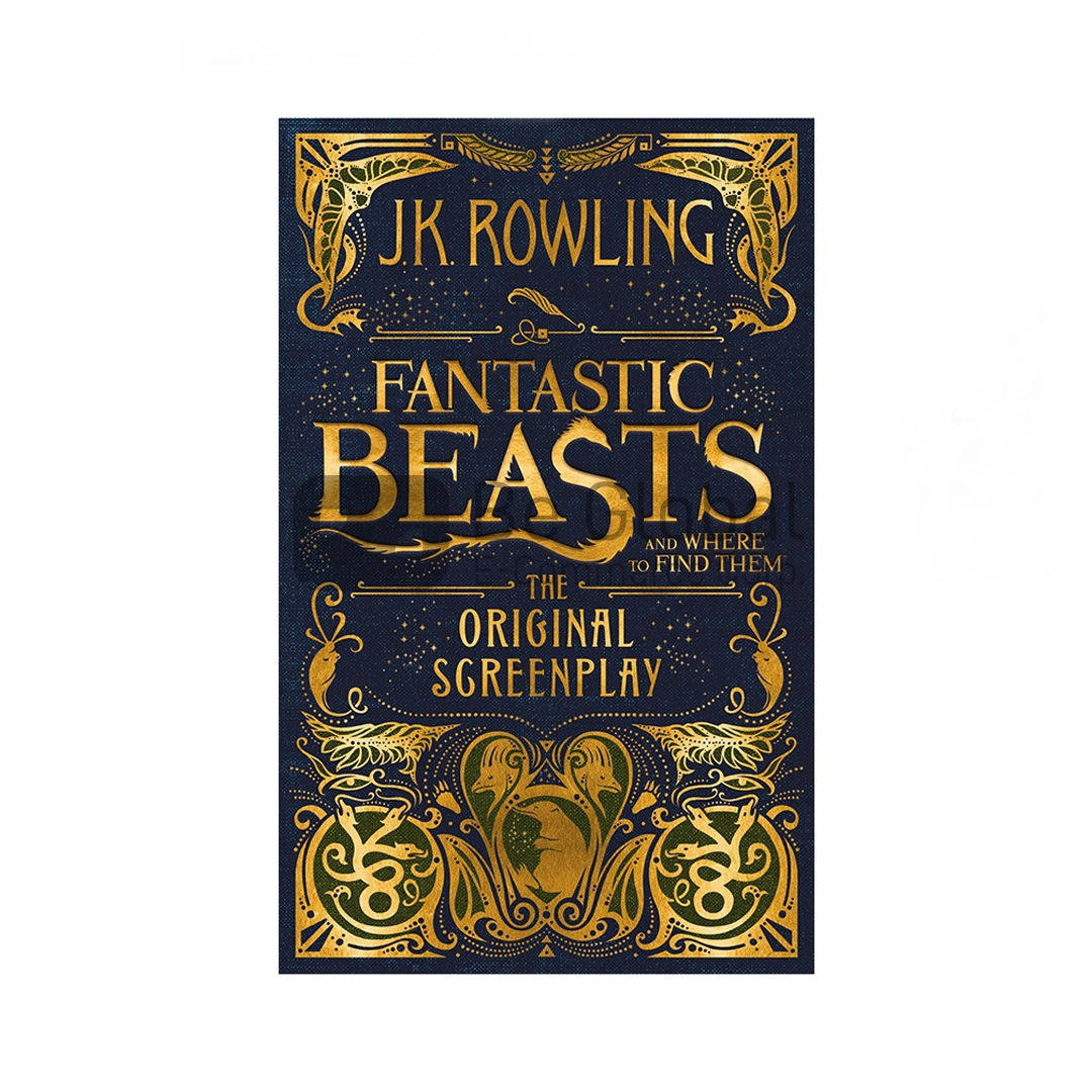 Fantastic Beasts And Where To Find Them, original screenplay poster, gold ornate typography, SD Desktop Wallpaper