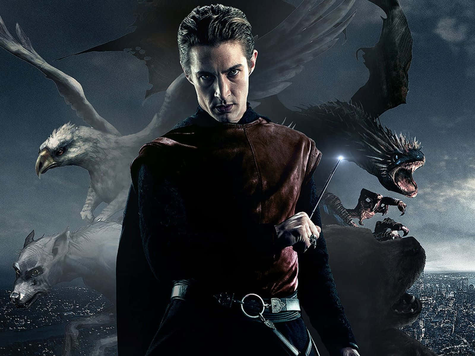 Fantastic Beasts, griffin, dragon, HD Desktop Wallpaper