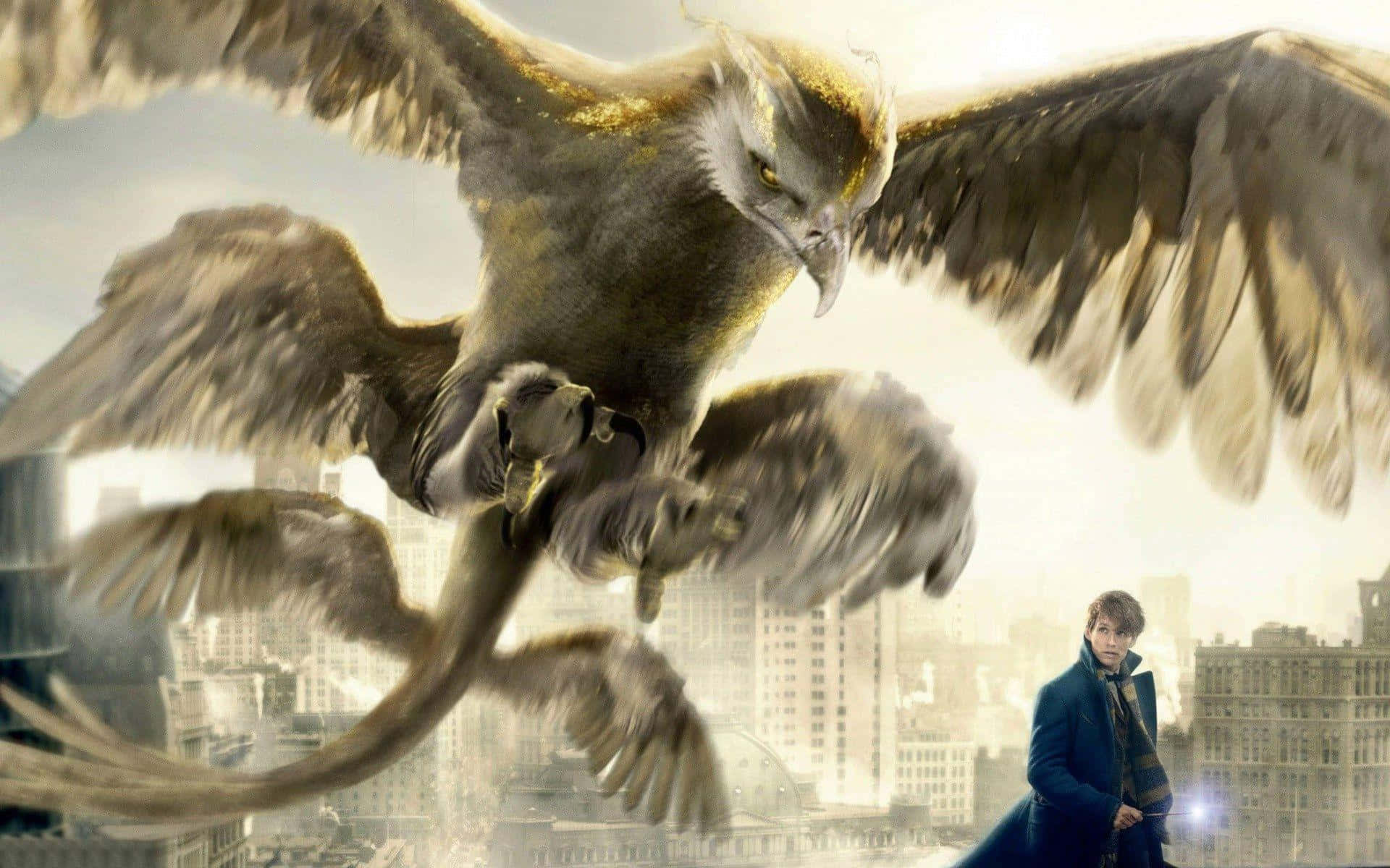 Fantastic Beasts And Where To Find Them, golden eagle, cityscape, Full HD Desktop Wallpaper