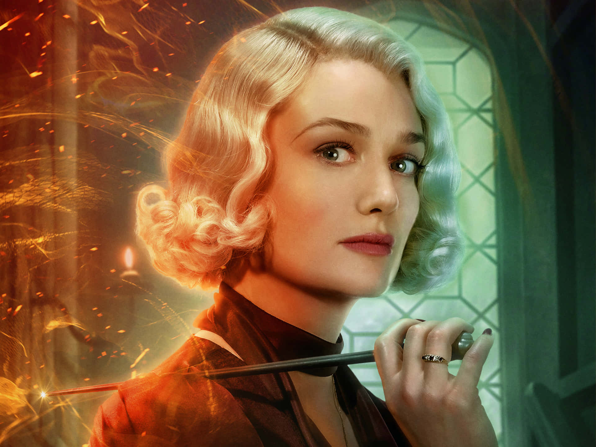 Fantastic Beasts, blonde curls, wand, Full HD Desktop Wallpaper