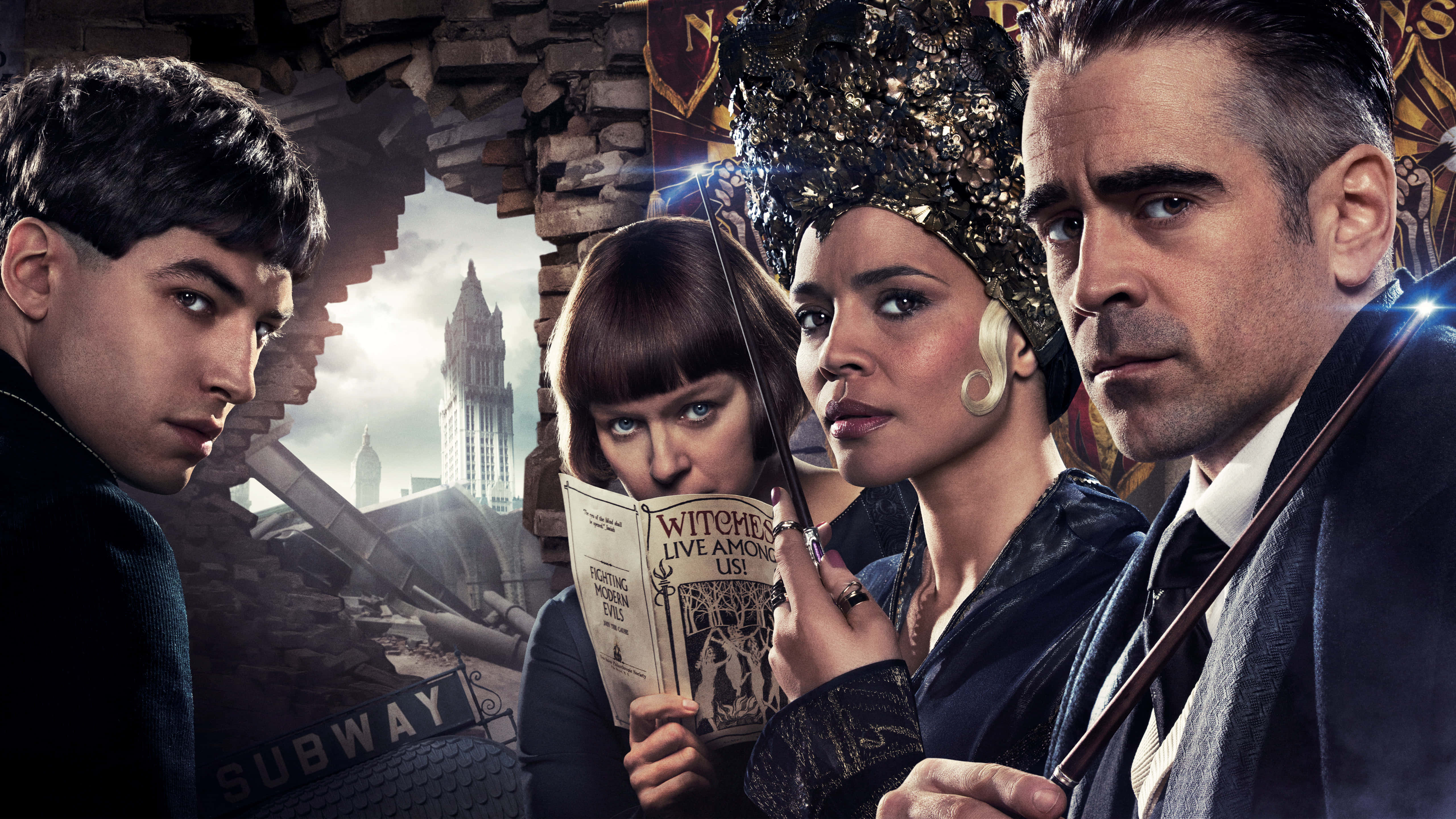 Fantastic Beasts, wizard attire, rubble, 5K Desktop Wallpaper